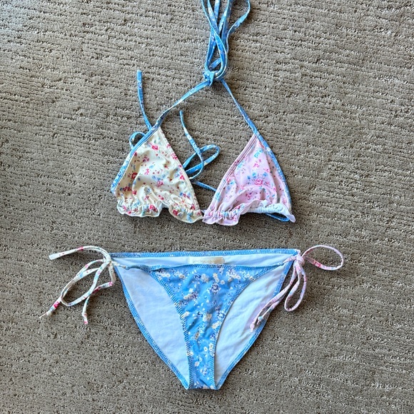LoveShackFancy Riviera Multi Pattern Bikini - Picture 1 of 7